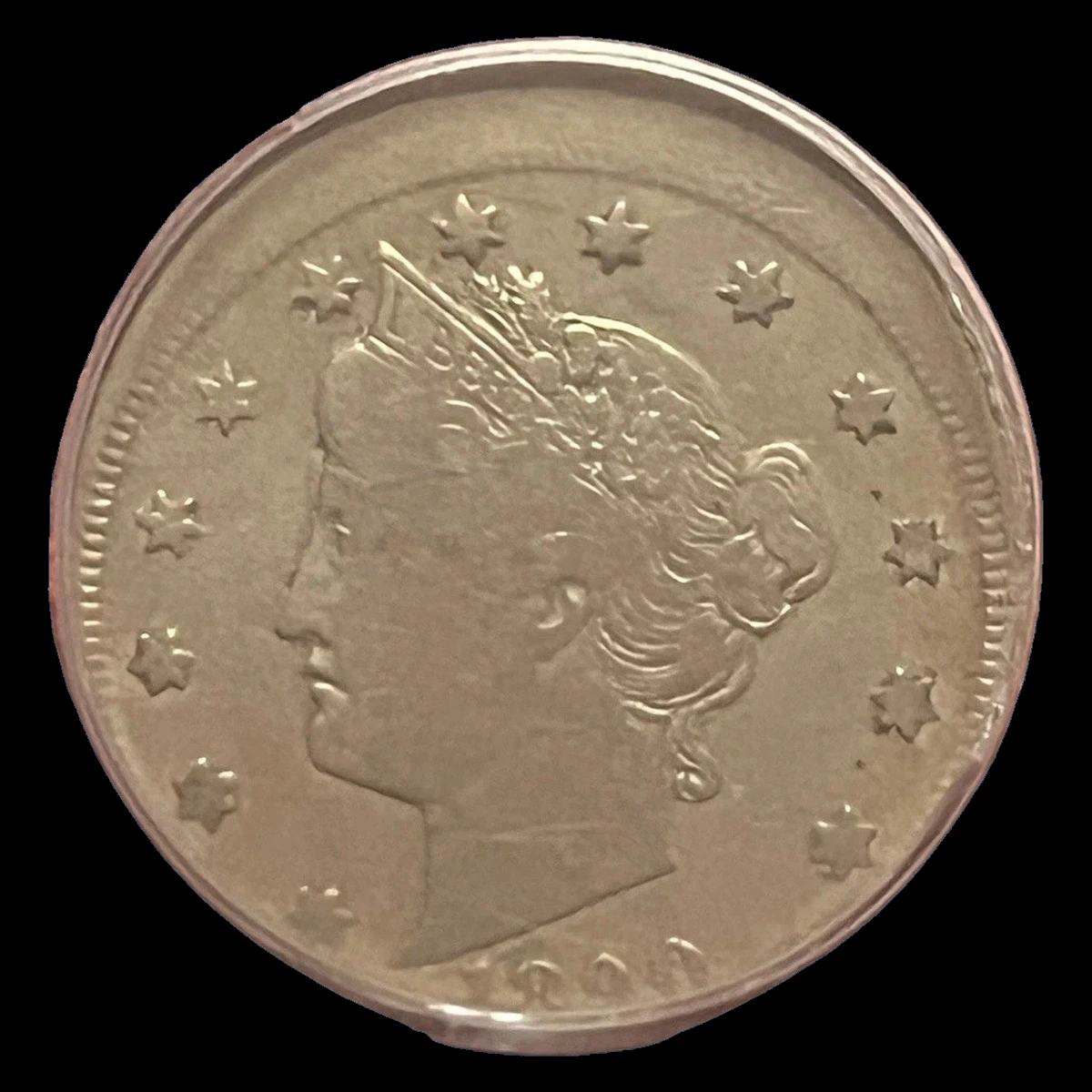 1890 Liberty Nickel: Off-Center Strike