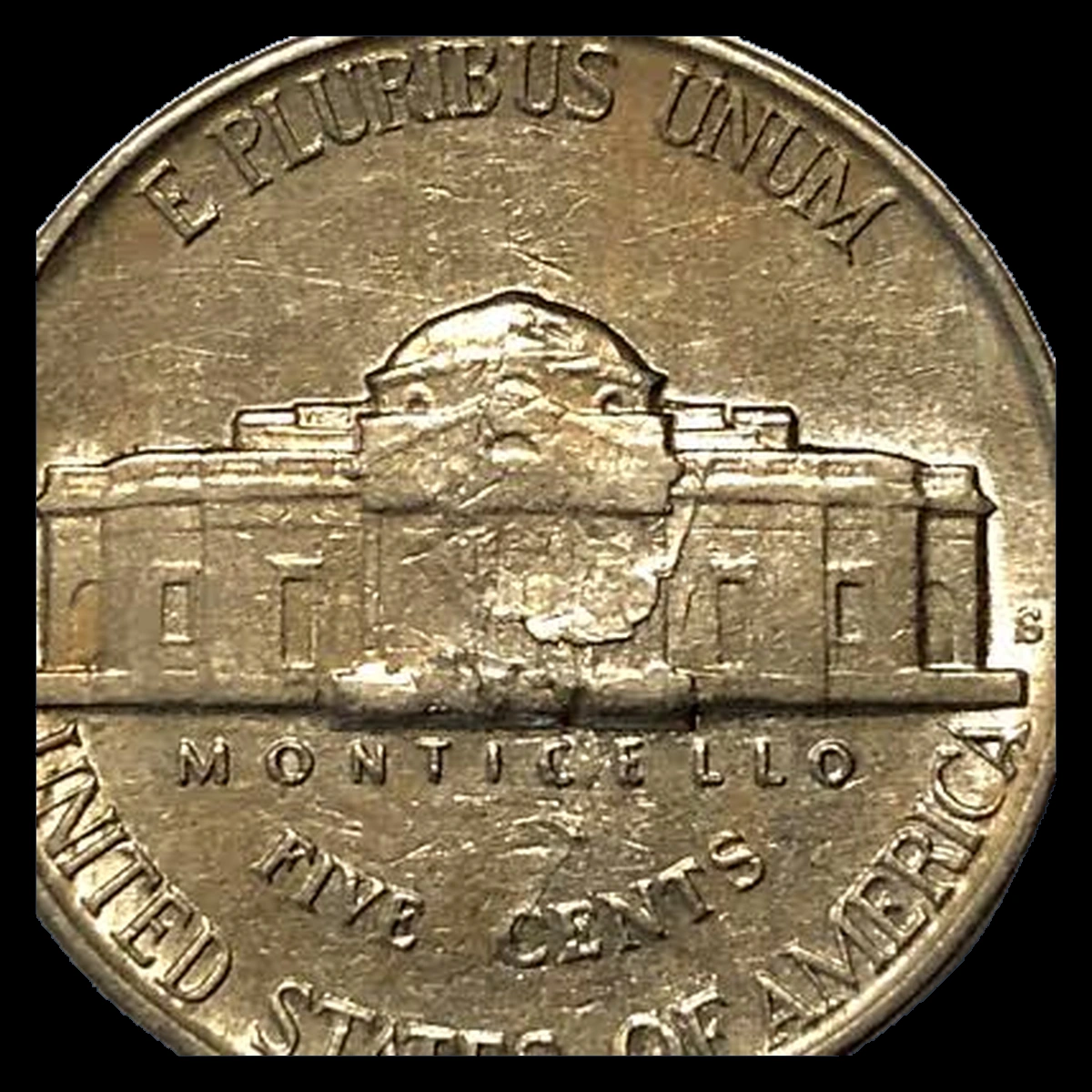 1938 Jefferson Nickel: Lamination