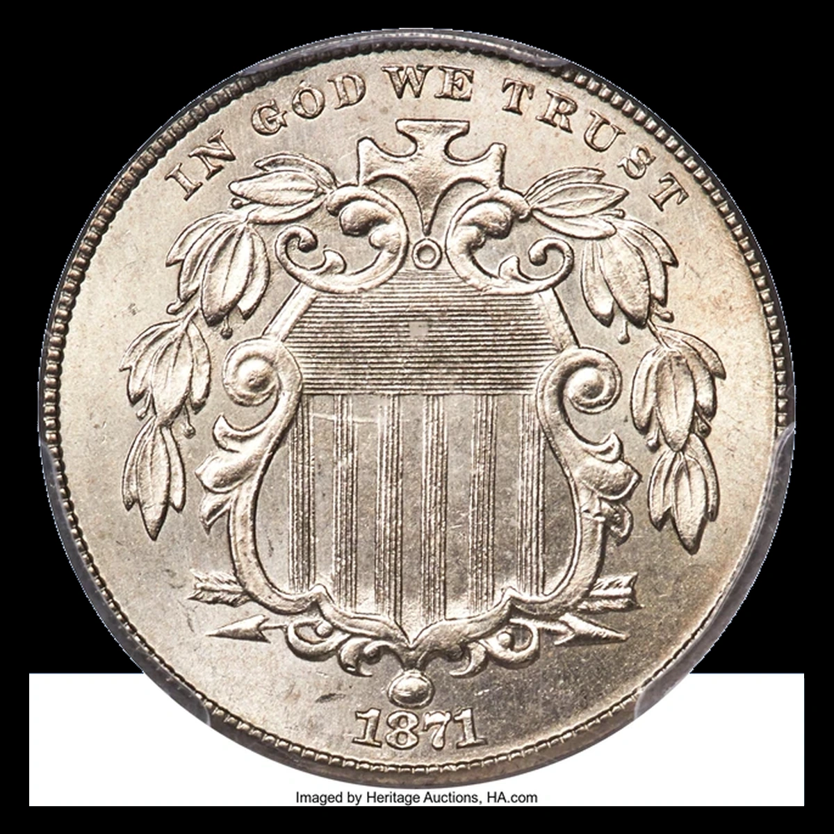 1871 Shield Nickel: Doubled Die Obverse