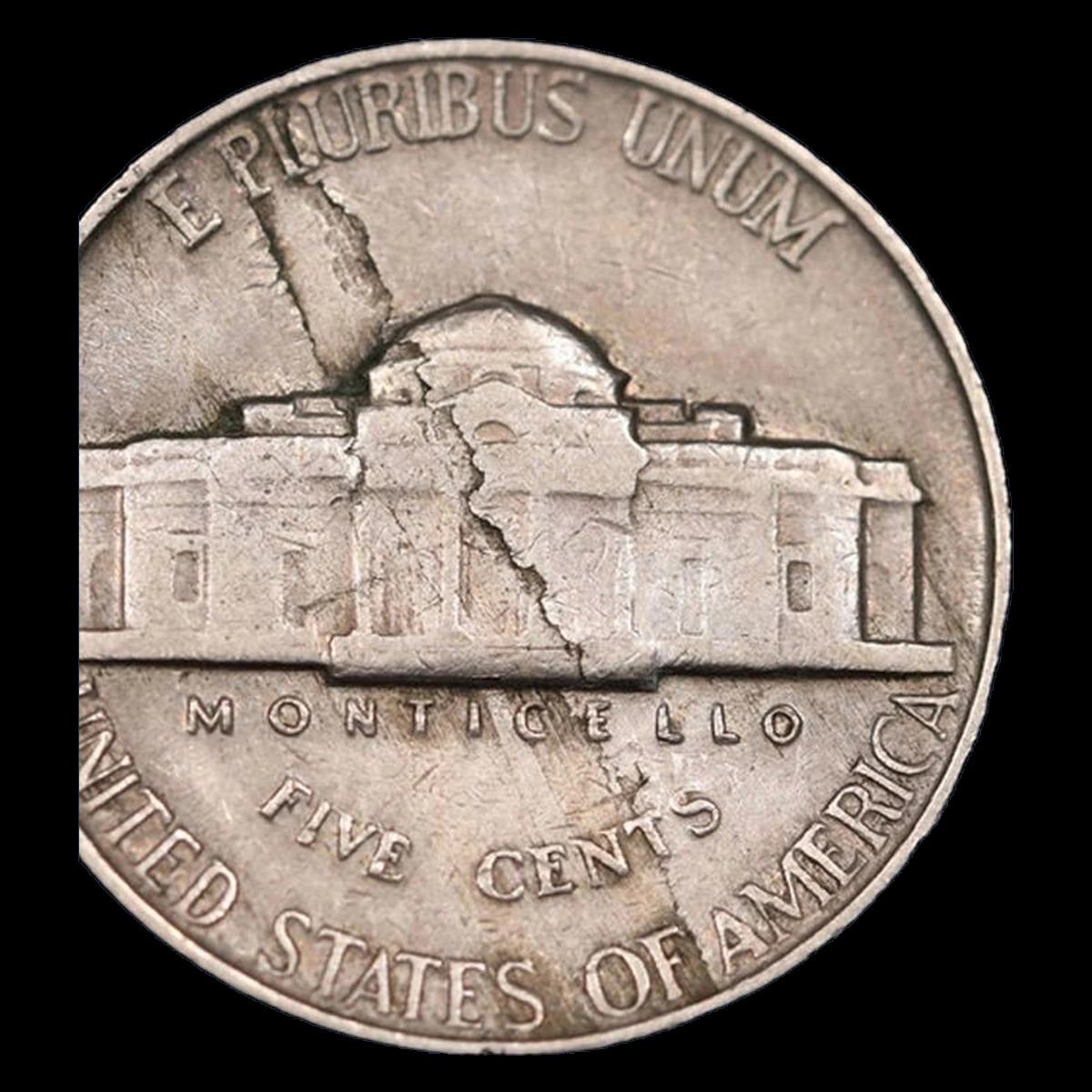 1948 Jefferson Nickel: Lamination / Split Planchet