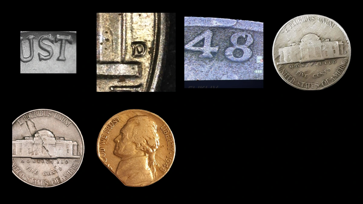 1948 Nickel Errors — error coin photographs