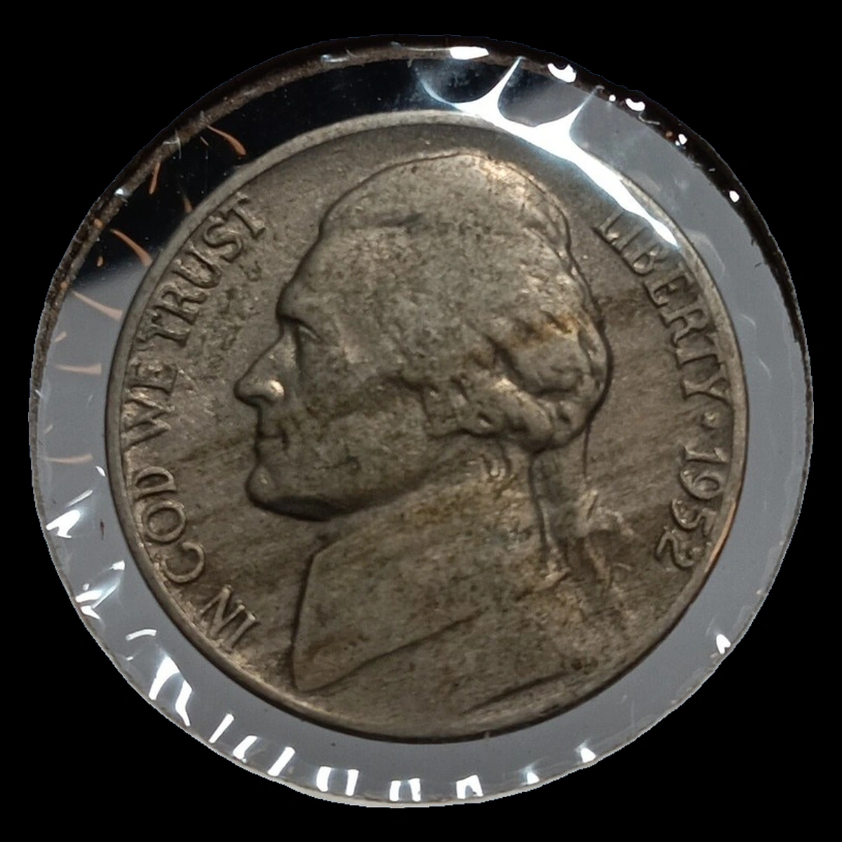 1952 Jefferson Nickel: Lamination / Split Planchet