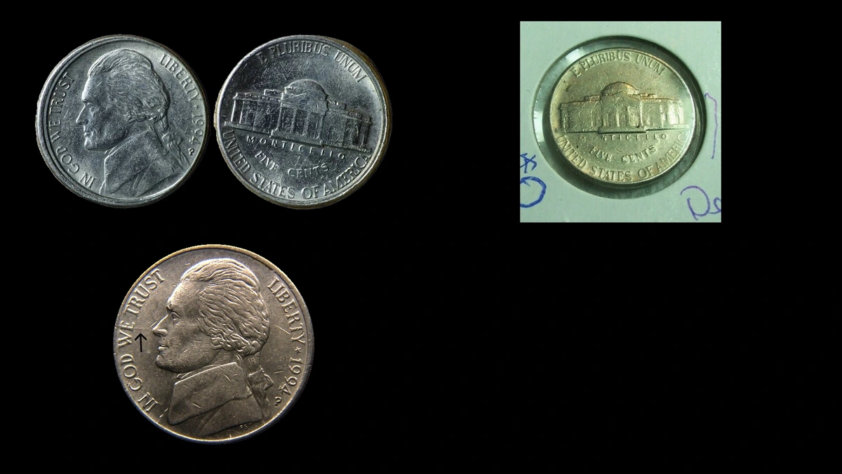 1994 Nickel Errors — error coin photographs