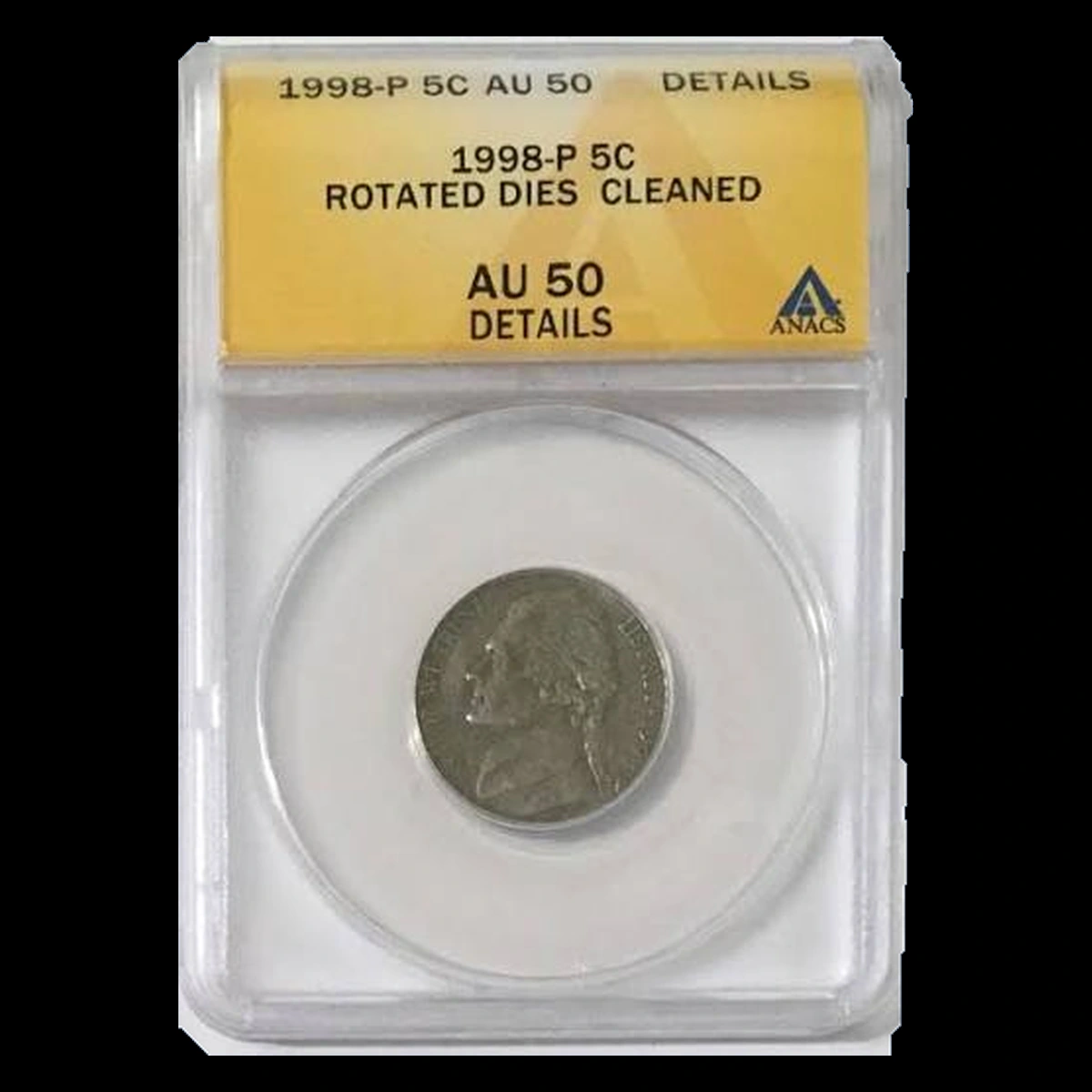 1998 Jefferson Nickel: Rotated Dies