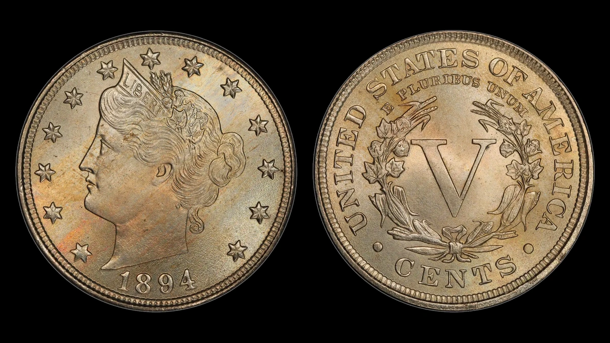 1894 Liberty Nickel, obverse and reverse