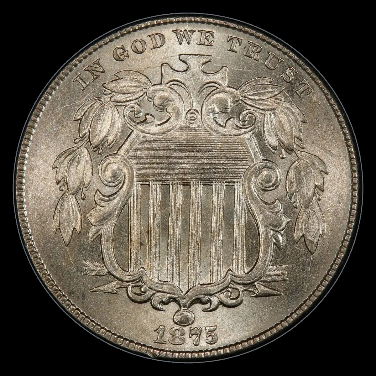 1875 Shield Nickel: Doubled Die Obverse