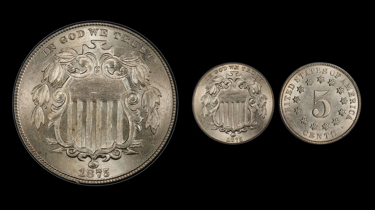 1875 Nickel Errors — error coin photographs