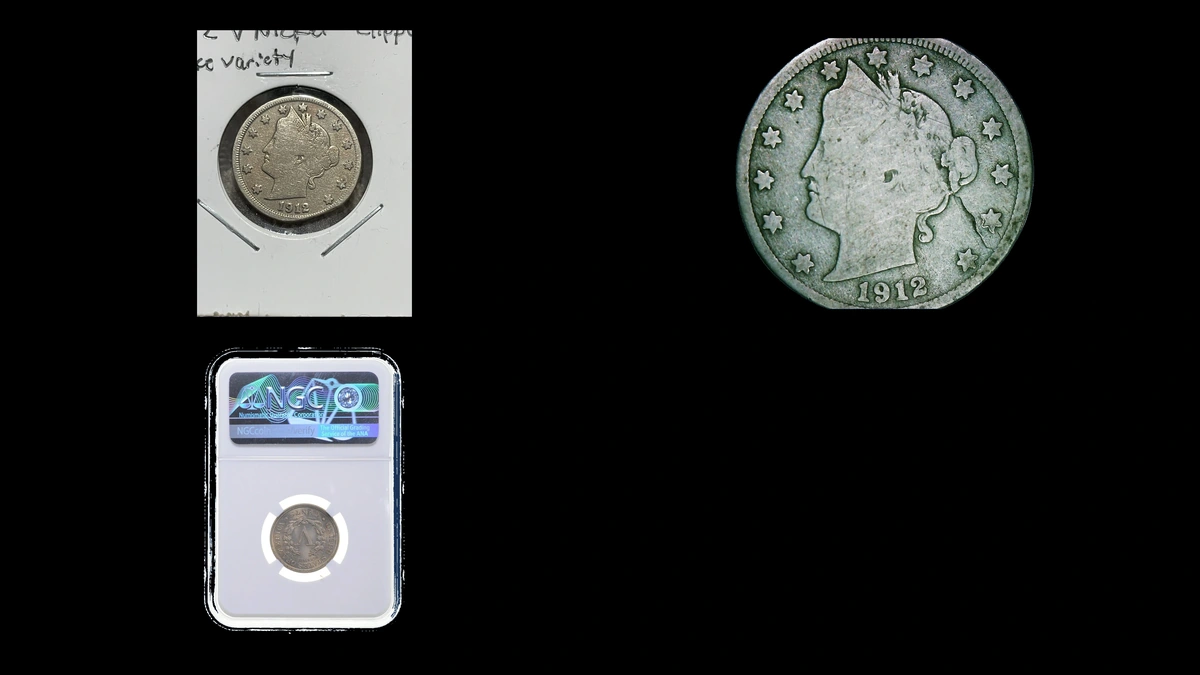 1912 Nickel Errors — error coin photographs