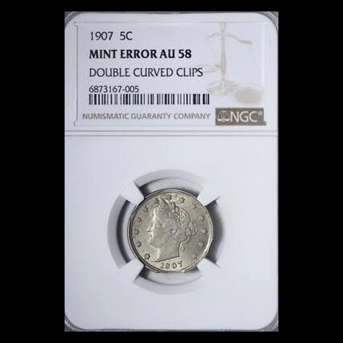 1907 Liberty Nickel: Clipped Planchet