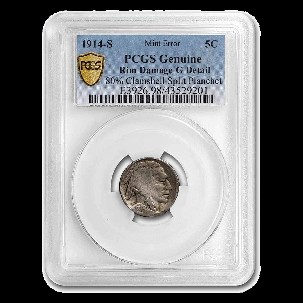 1914 Buffalo Nickel: Lamination / Split Planchet