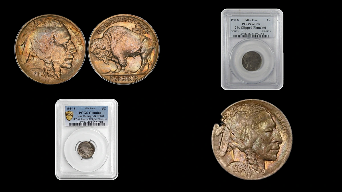 1914 Nickel Errors — error coin photographs
