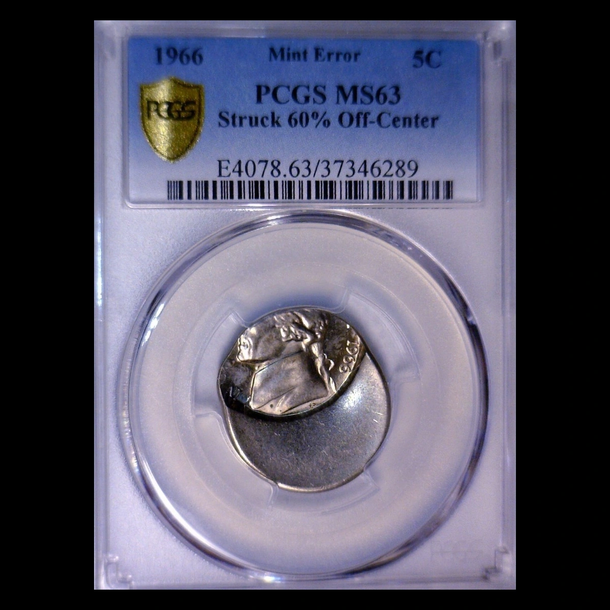 1966 Jefferson Nickel: Off-Center Strike