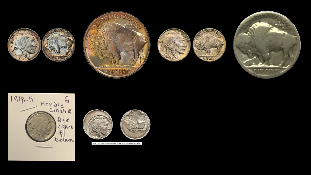 1918 Nickel Errors — error coin photographs