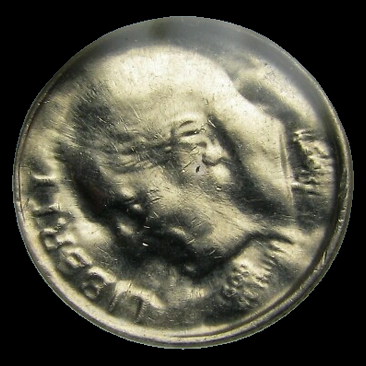 1997 Roosevelt Dime: Struck Through Capped Die