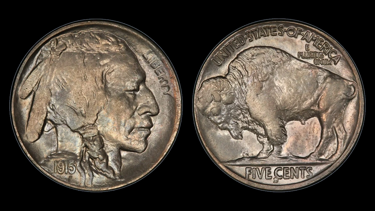 1915 Buffalo Nickel: Repunched Mintmark