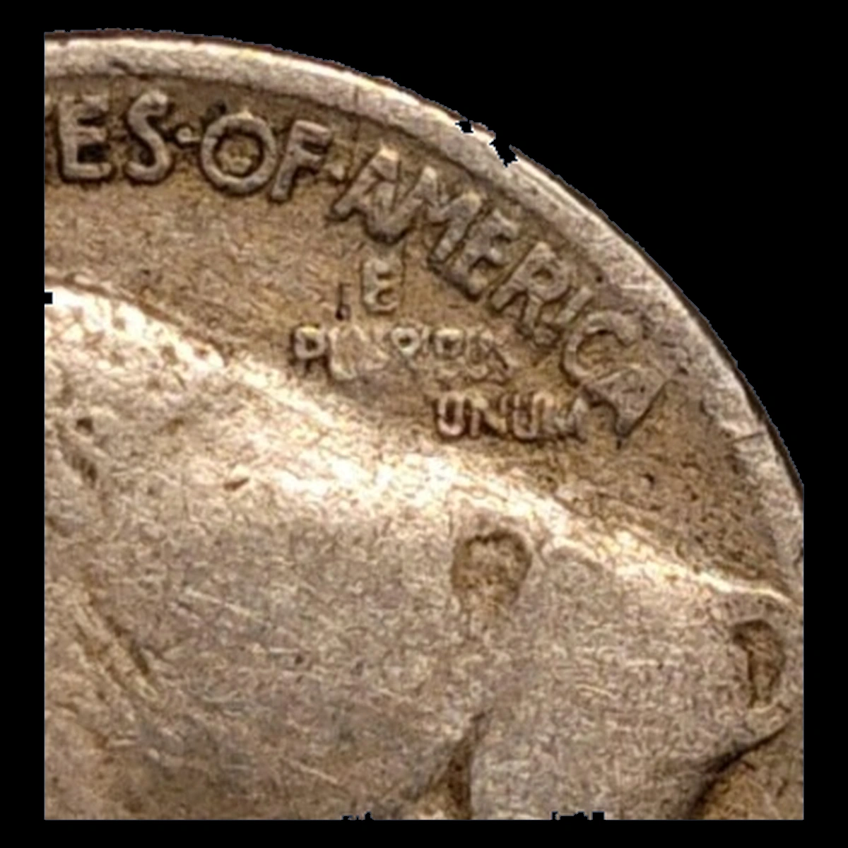 1924 Buffalo Nickel: Struck Through
