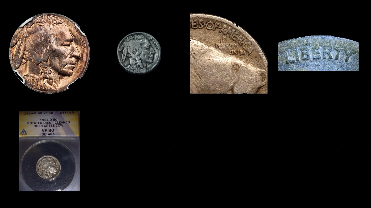 1924 Nickel Errors — error coin photographs