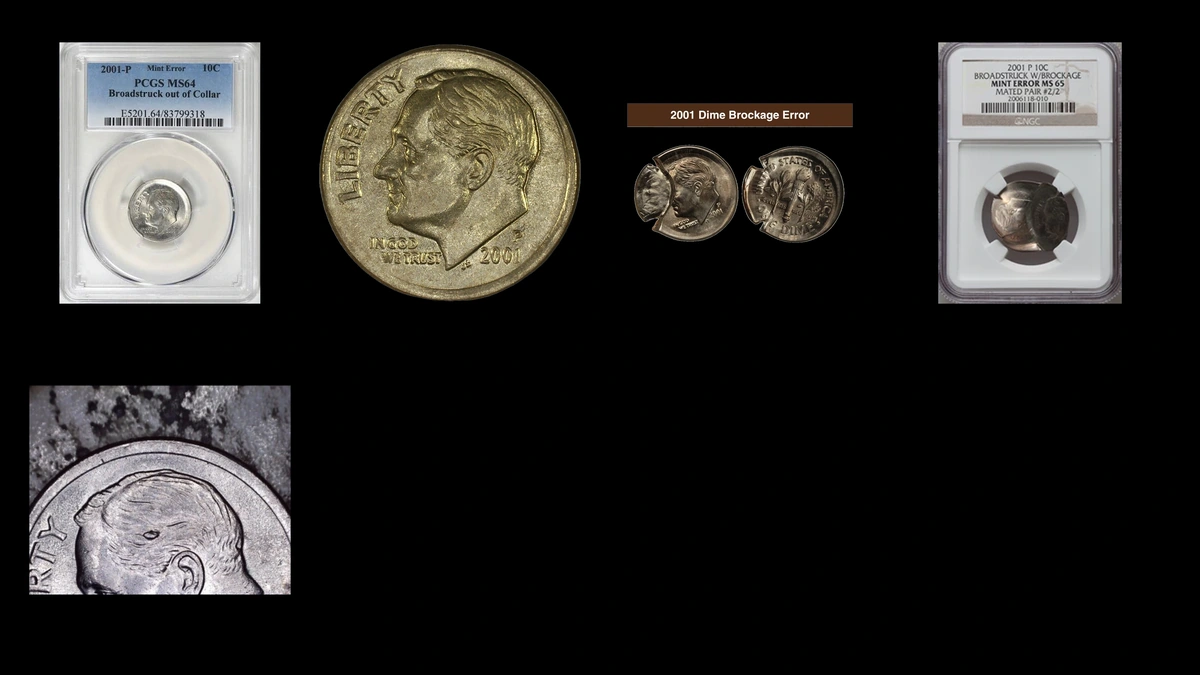 2001 Dime Errors — error coin photographs