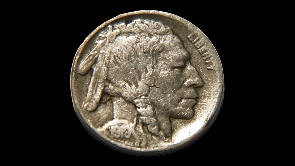 1919 Buffalo Nickel: Lamination / Split Planchet
