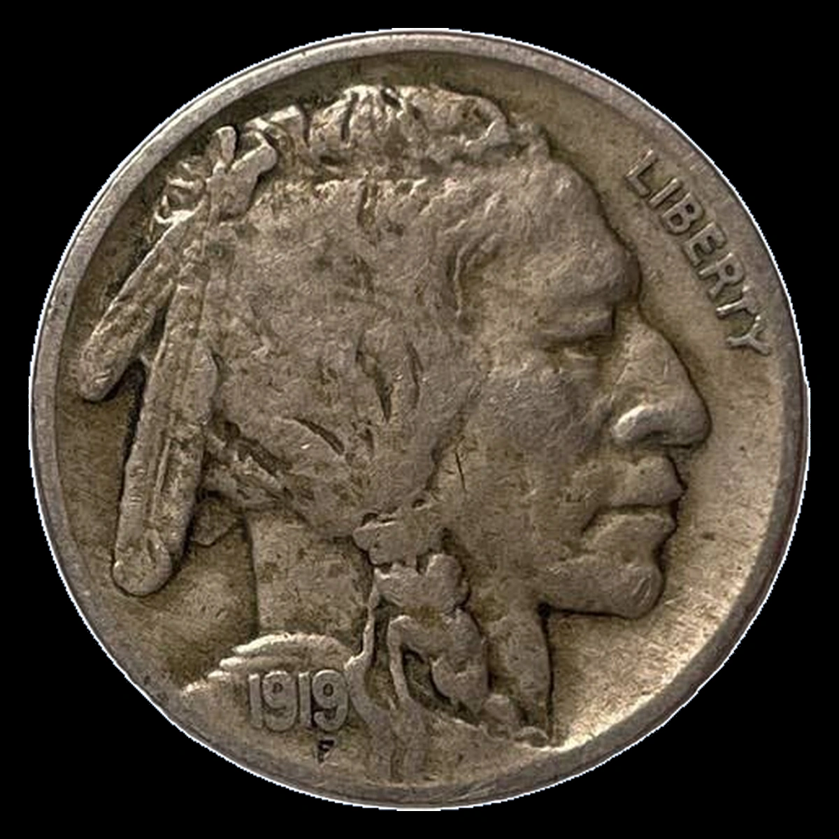 1919 Buffalo Nickel: Repunched Mintmark