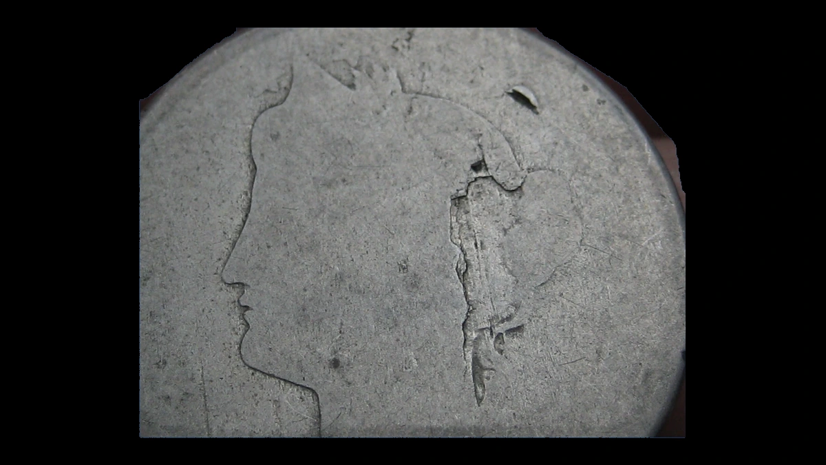 1887 Liberty Nickel: Lamination