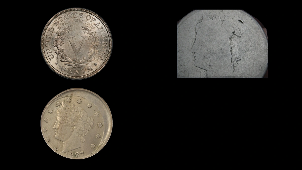 1887 Nickel Errors — error coin photographs