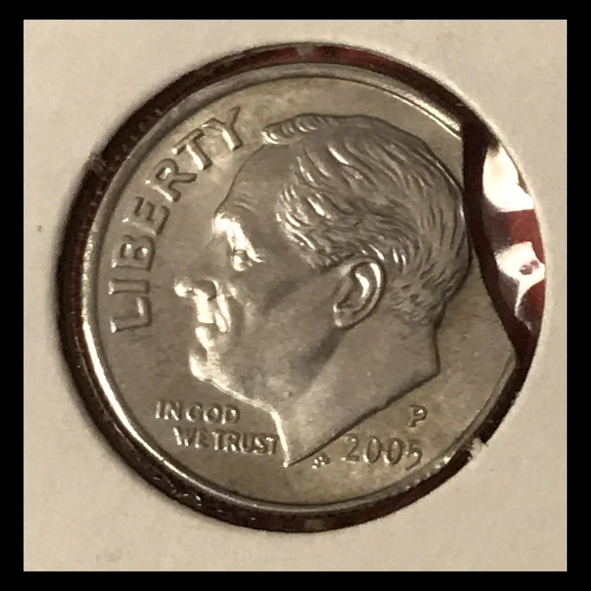 2005 Roosevelt Dime: Clipped Planchet