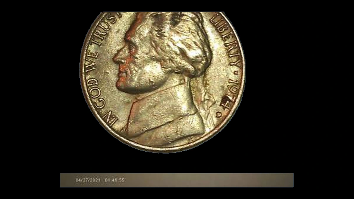 1974 Jefferson Nickel: Repunched Mintmark