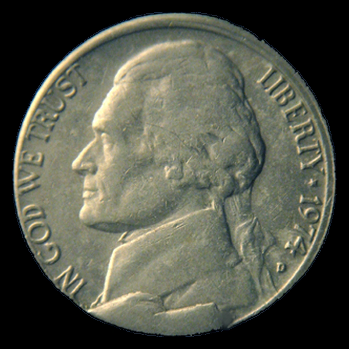 1974 Jefferson Nickel: Die Break
