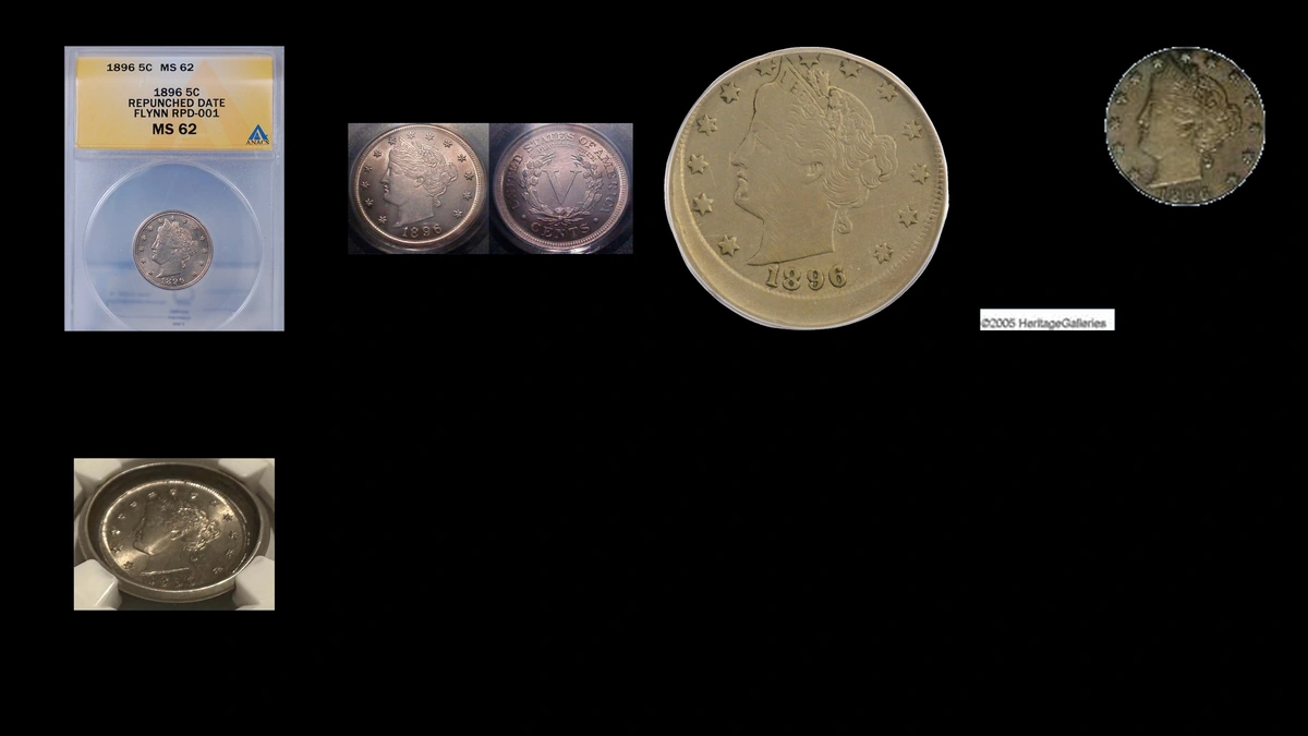 1896 Nickel Errors — error coin photographs