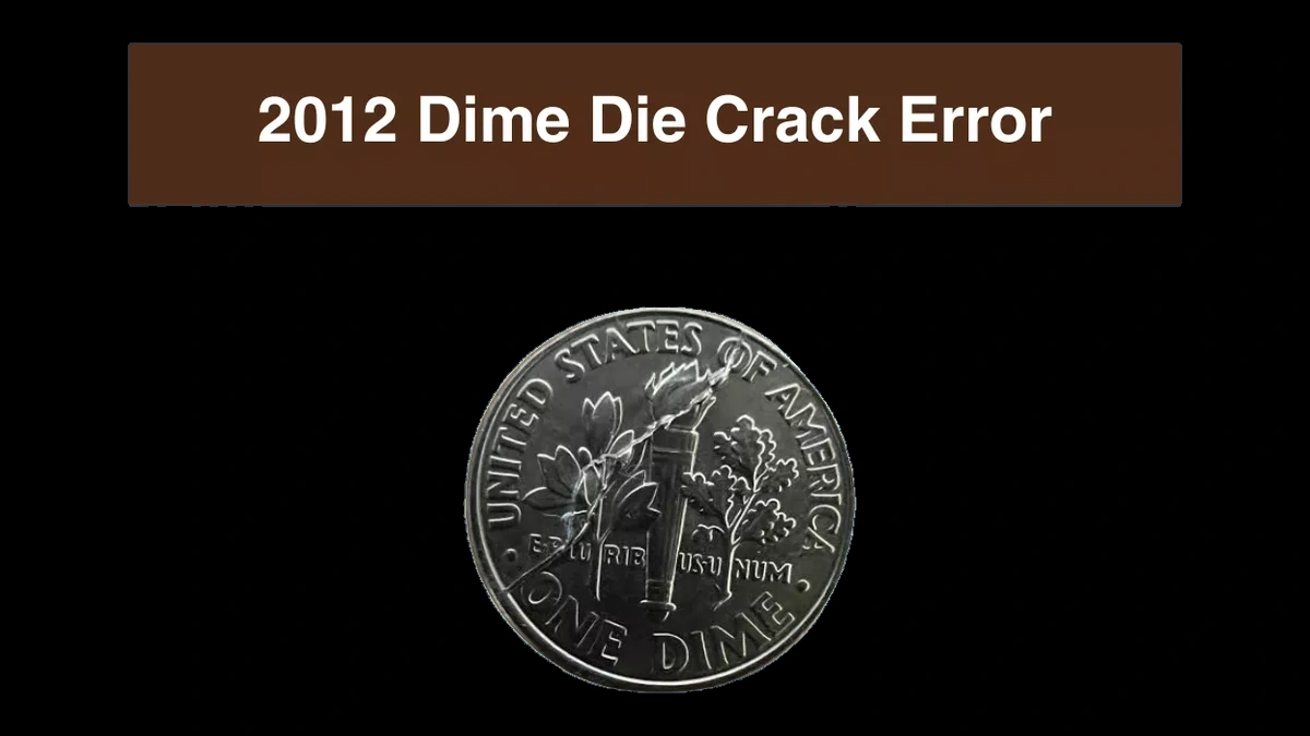 2012 Roosevelt Dime: Reverse Die Crack