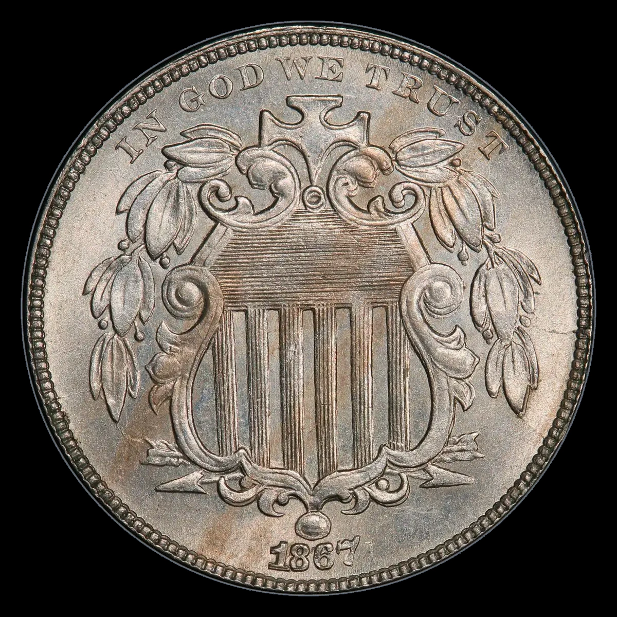 1867 Shield Nickel: Doubled Die Obverse