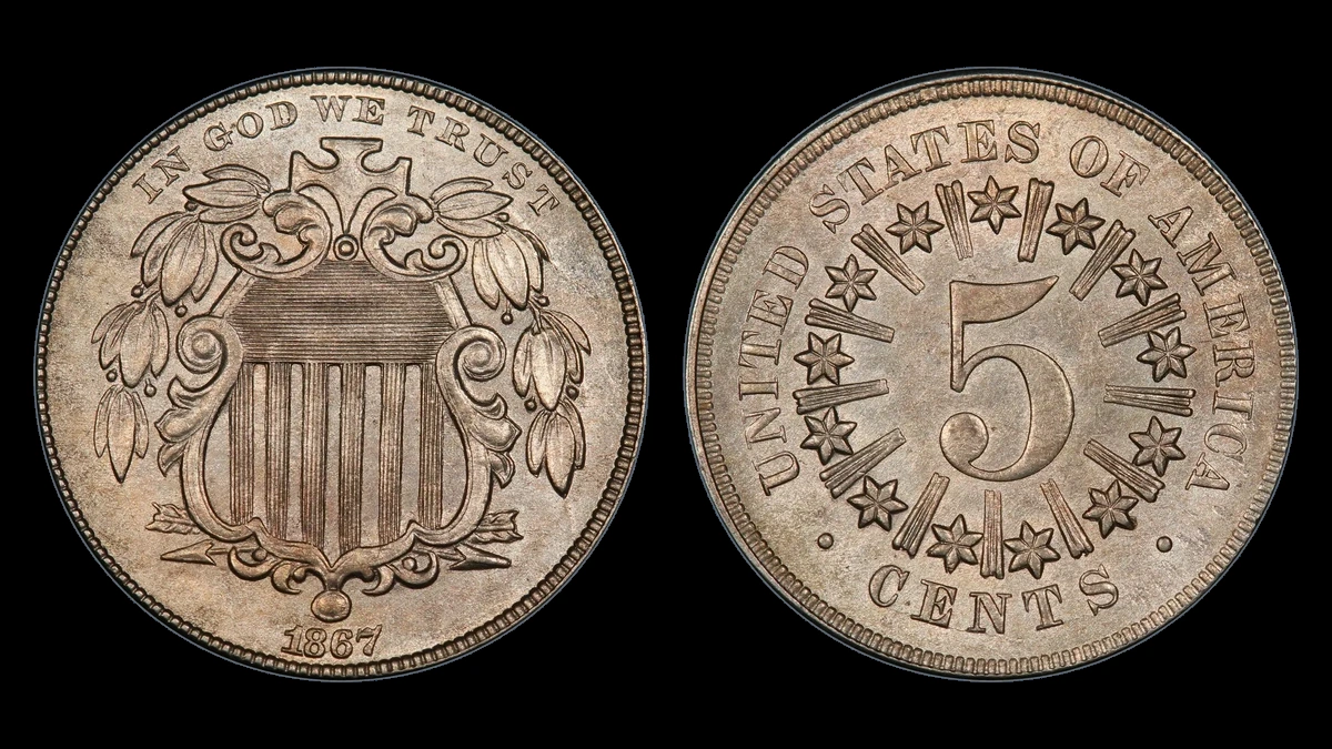 1867 Shield Nickel: Misplaced Date