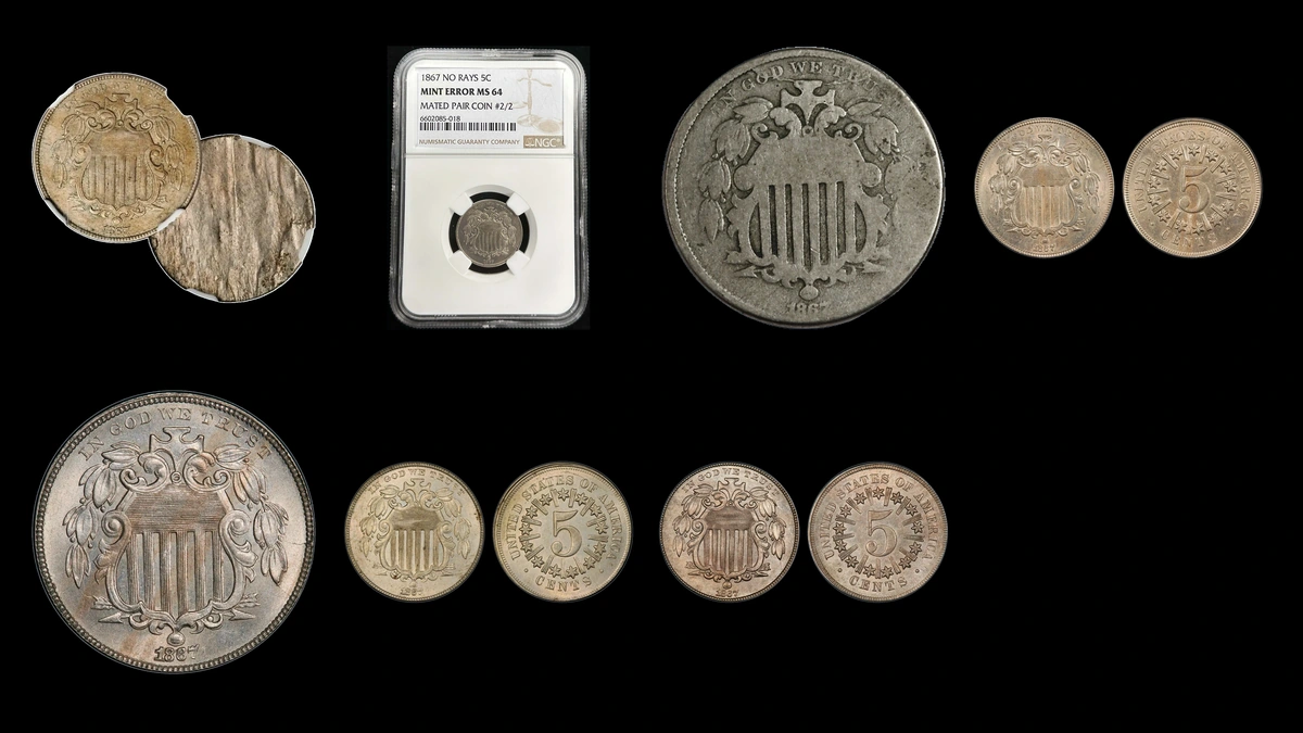 1867 Nickel Errors — error coin photographs