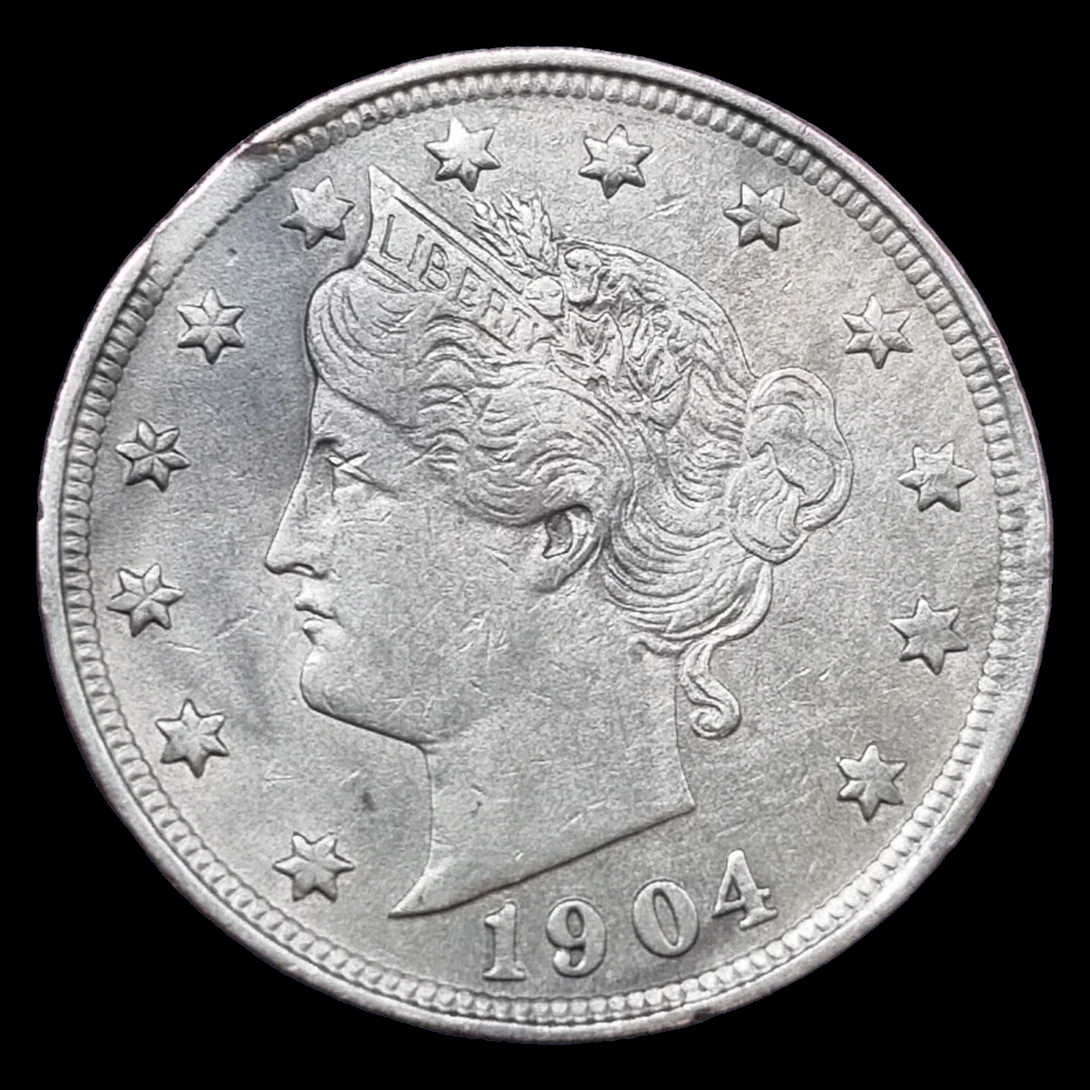 1904 Liberty Nickel: Clipped Planchet