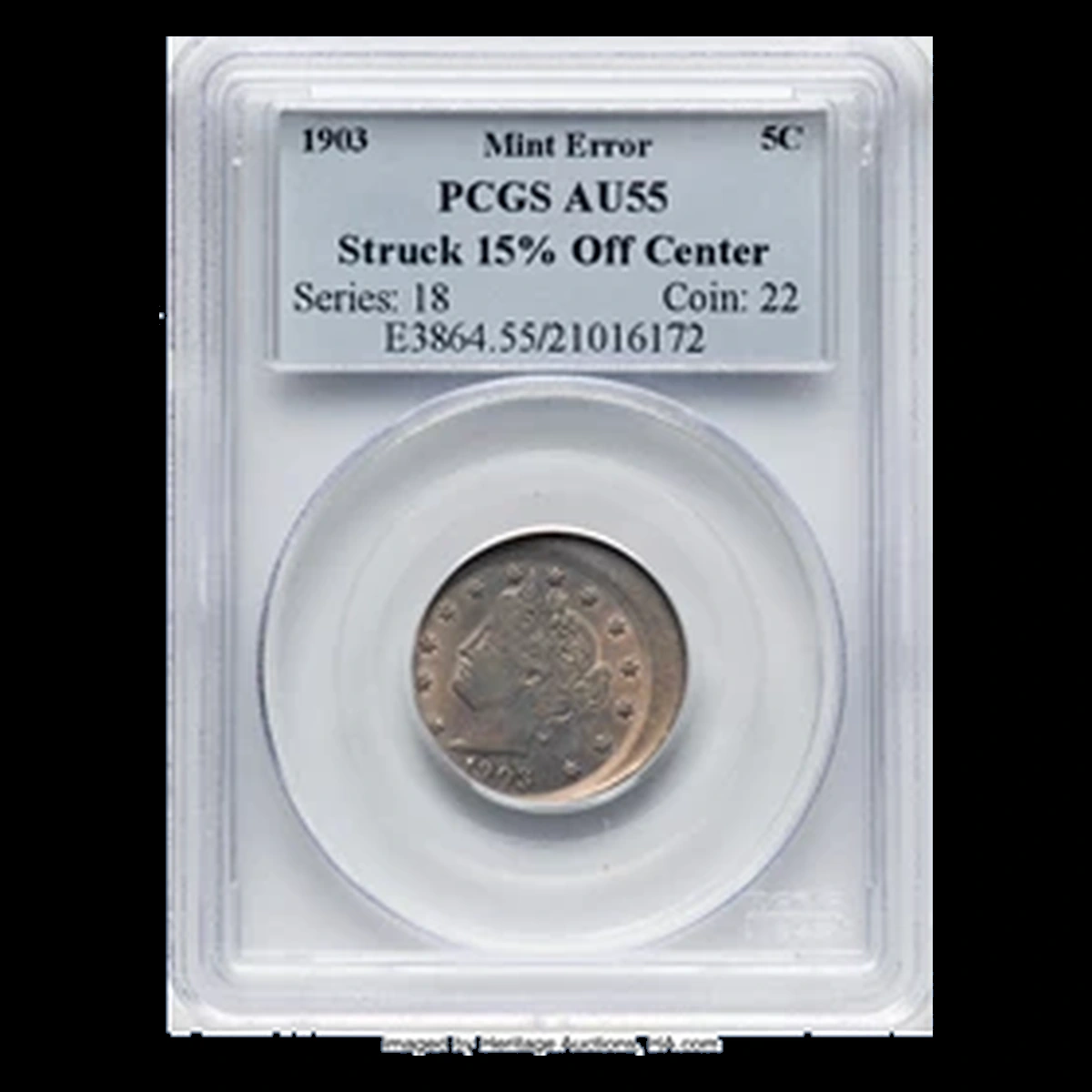1903 Liberty Nickel: Off-Center Strike