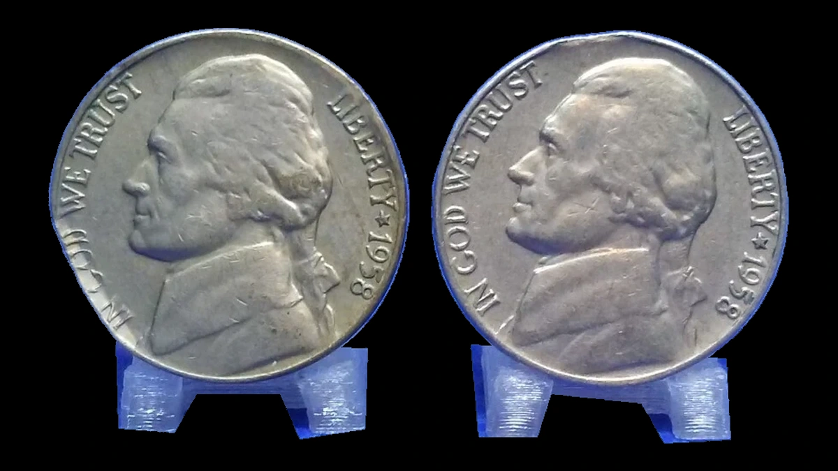 1958 Jefferson Nickel: Clipped Planchet