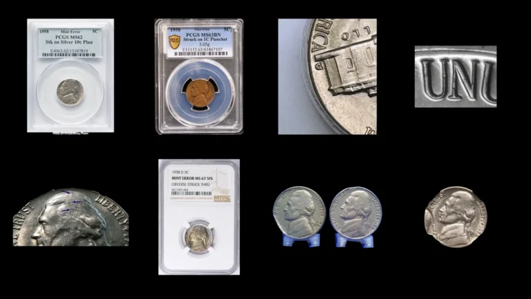 1958 Nickel Errors — error coin photographs