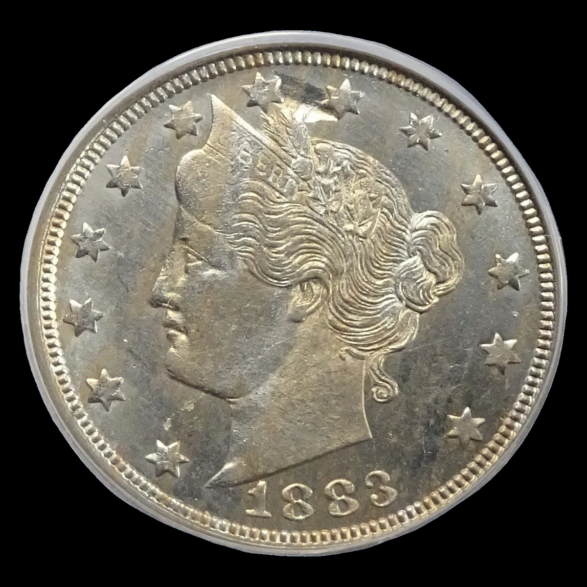 1883 Liberty Nickel: Struck-Through Error