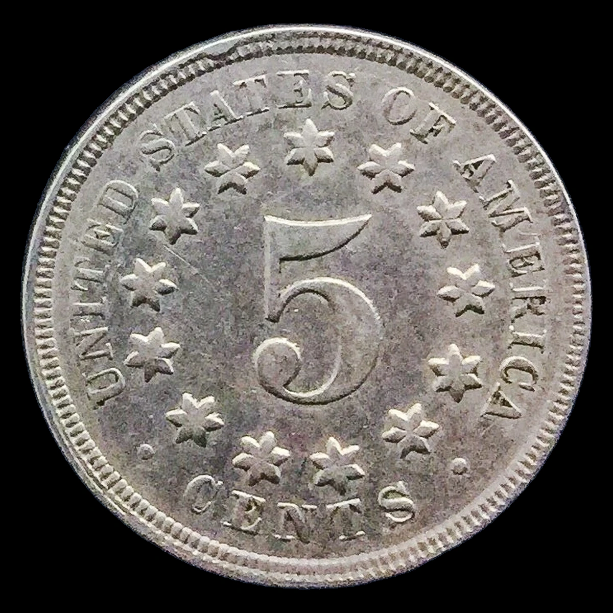 1868 Shield Nickel: Die Break / Cud