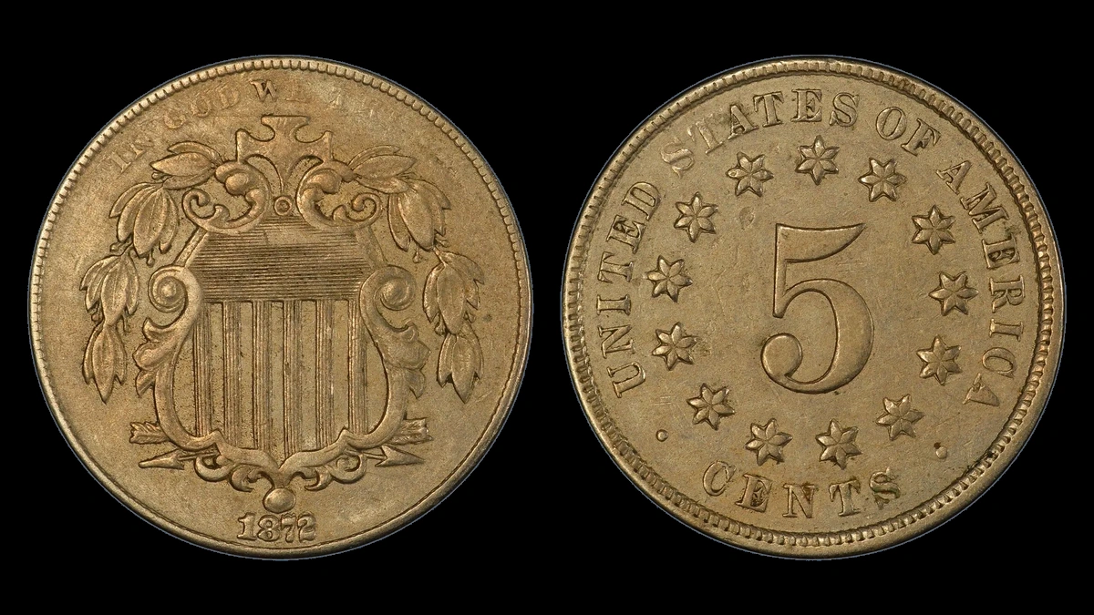 1872 Shield Nickel: Repunched Date