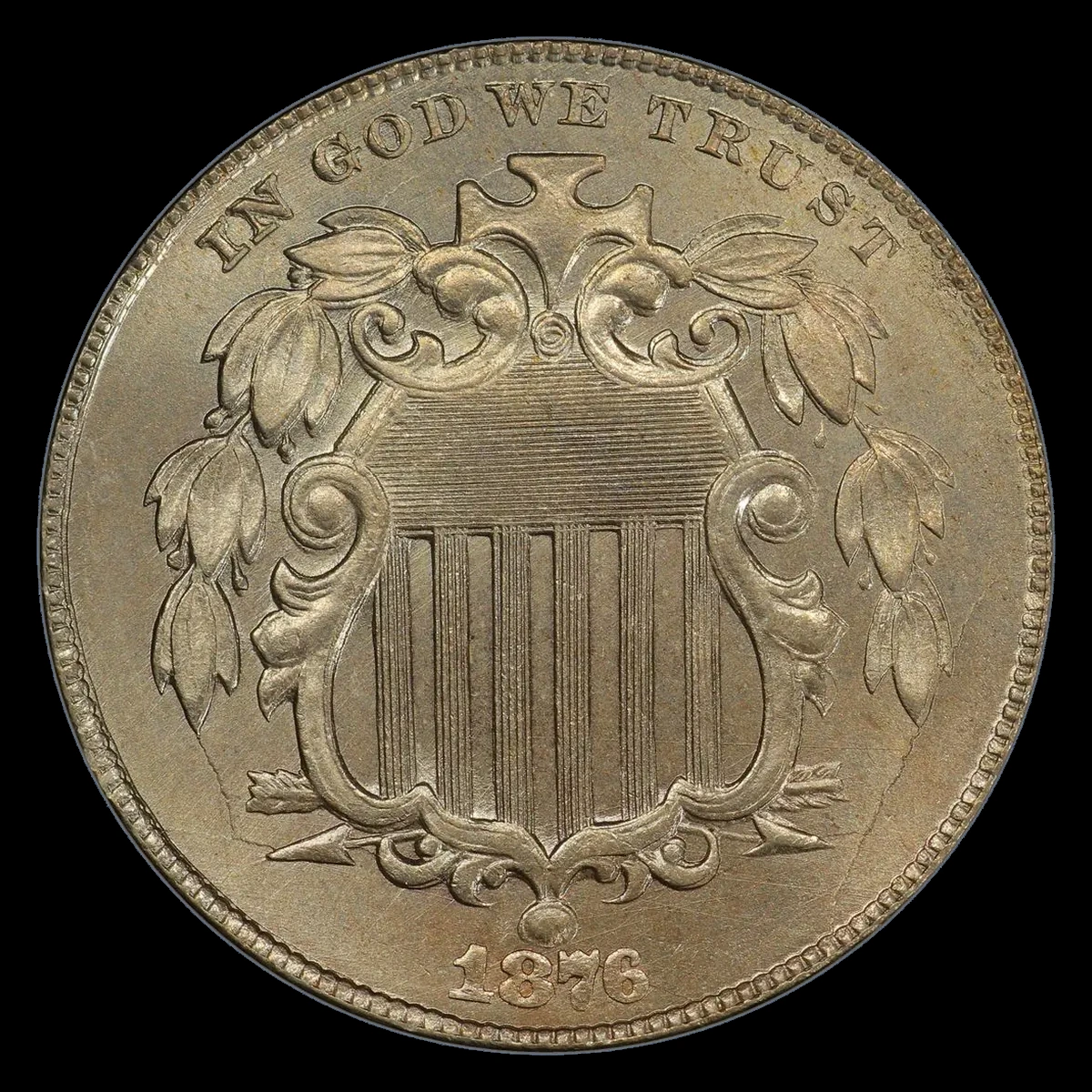 1876 Shield Nickel: Doubled / Tripled Die Obverse