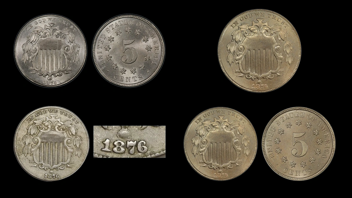 1876 Nickel Errors — error coin photographs