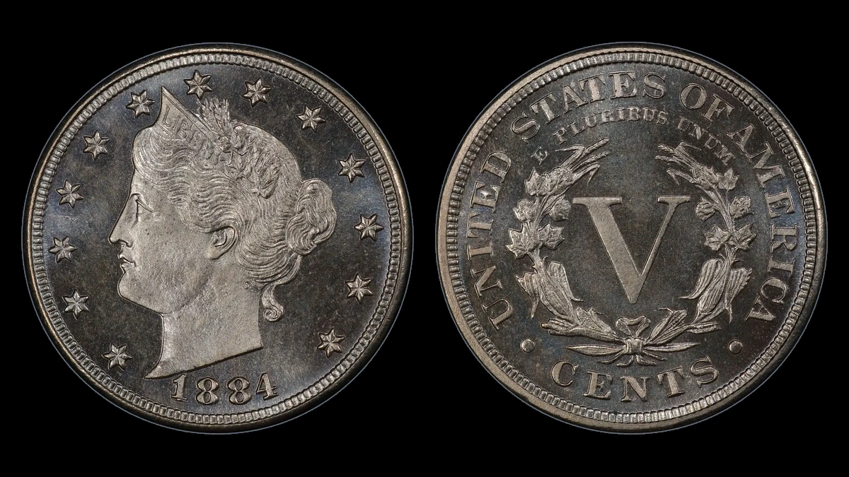 1884 Liberty Nickel: Repunched Date