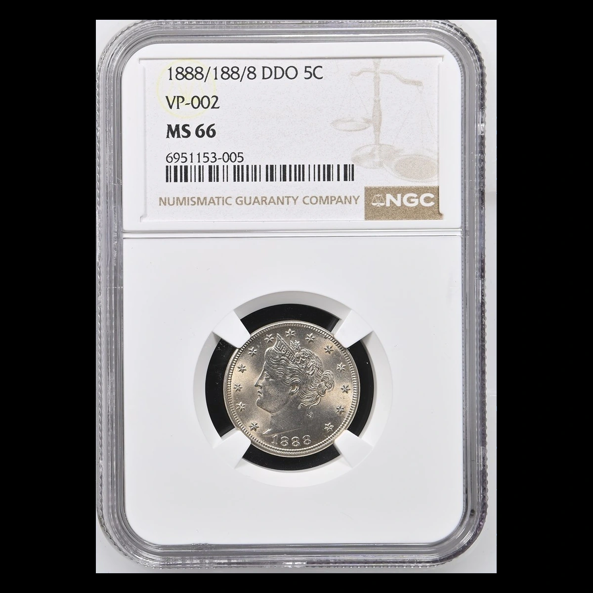 1888 Liberty Nickel: Repunched Date