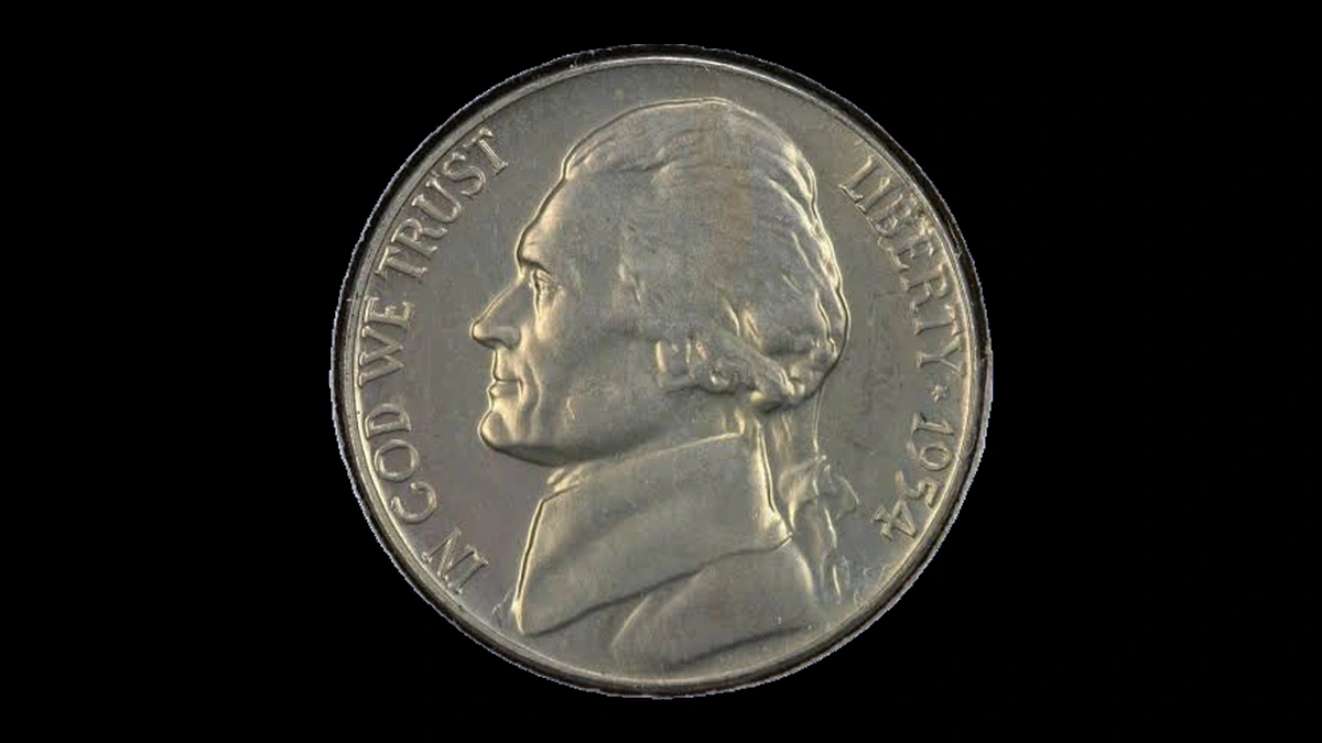 1954 Jefferson Nickel: Struck Through