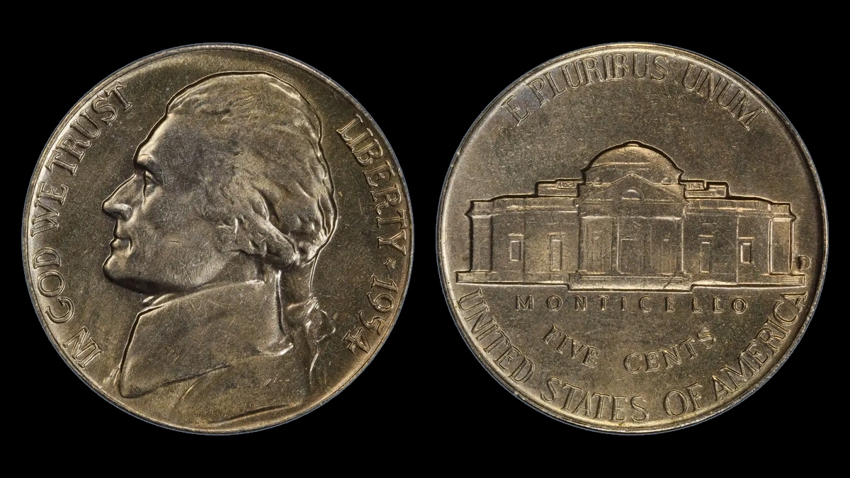 1954 Jefferson Nickel: Repunched Mintmark