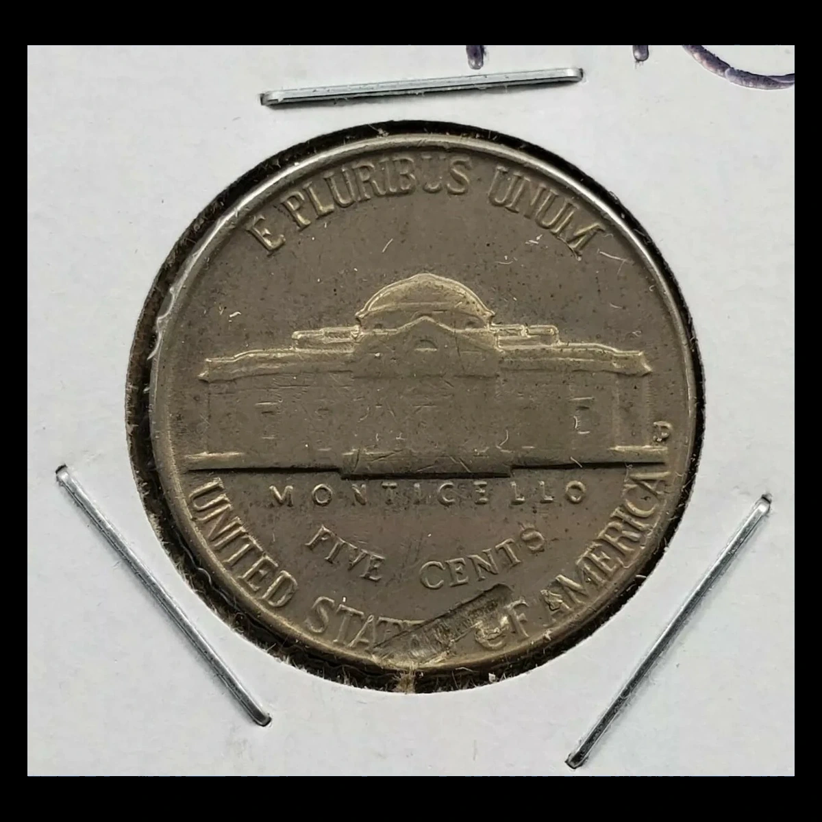 1954 Jefferson Nickel: Defective planchet