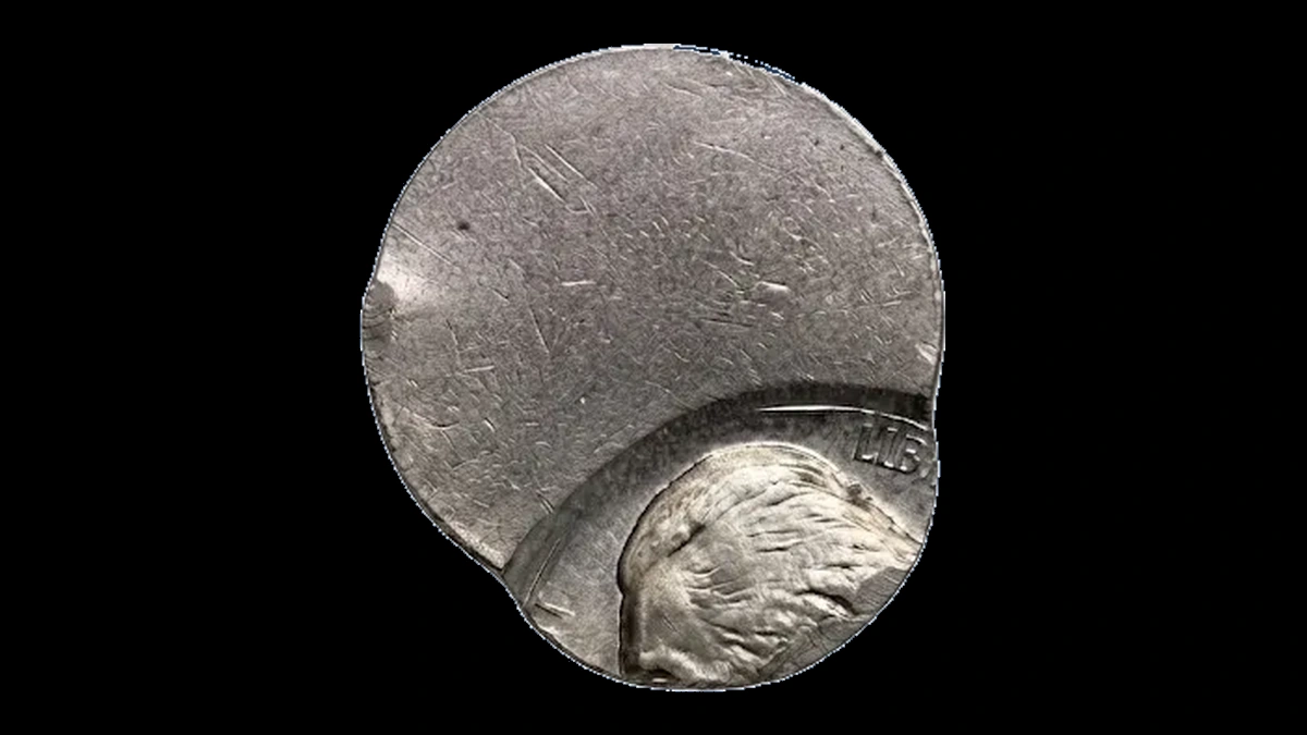 1954 Jefferson Nickel: Off-center strike