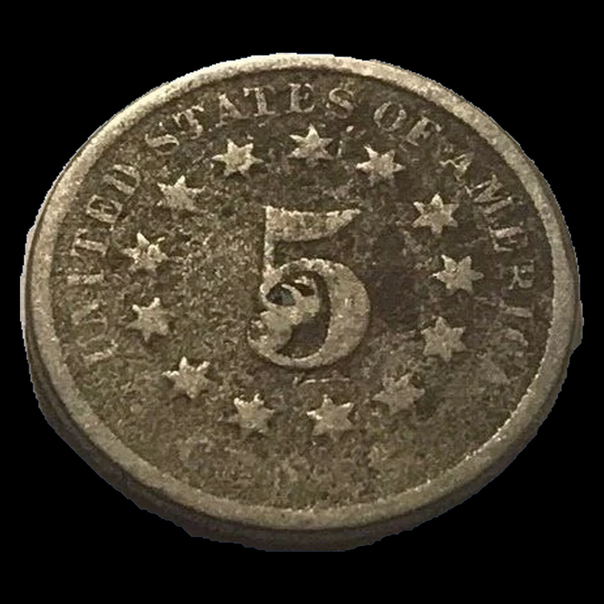 1869 Shield Nickel: lamination